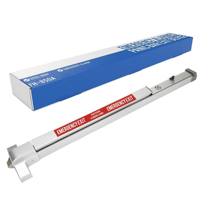 FORTSTRONG Commercial Door Push Bar Panic Exit Device with Alarm - Panic Bars for exit Doors - Loud Warning Strike Bar with Warning Stickers - FS-850A Instructions Included - Image 1